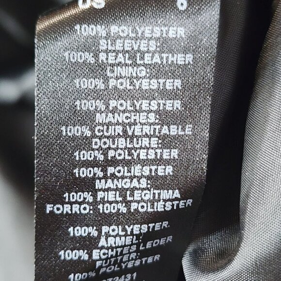 ASOS Genuine Leather Faux Fur Metallic Bronze Black Cocktail Dress, Woman's 6 - Picture 5 of 10